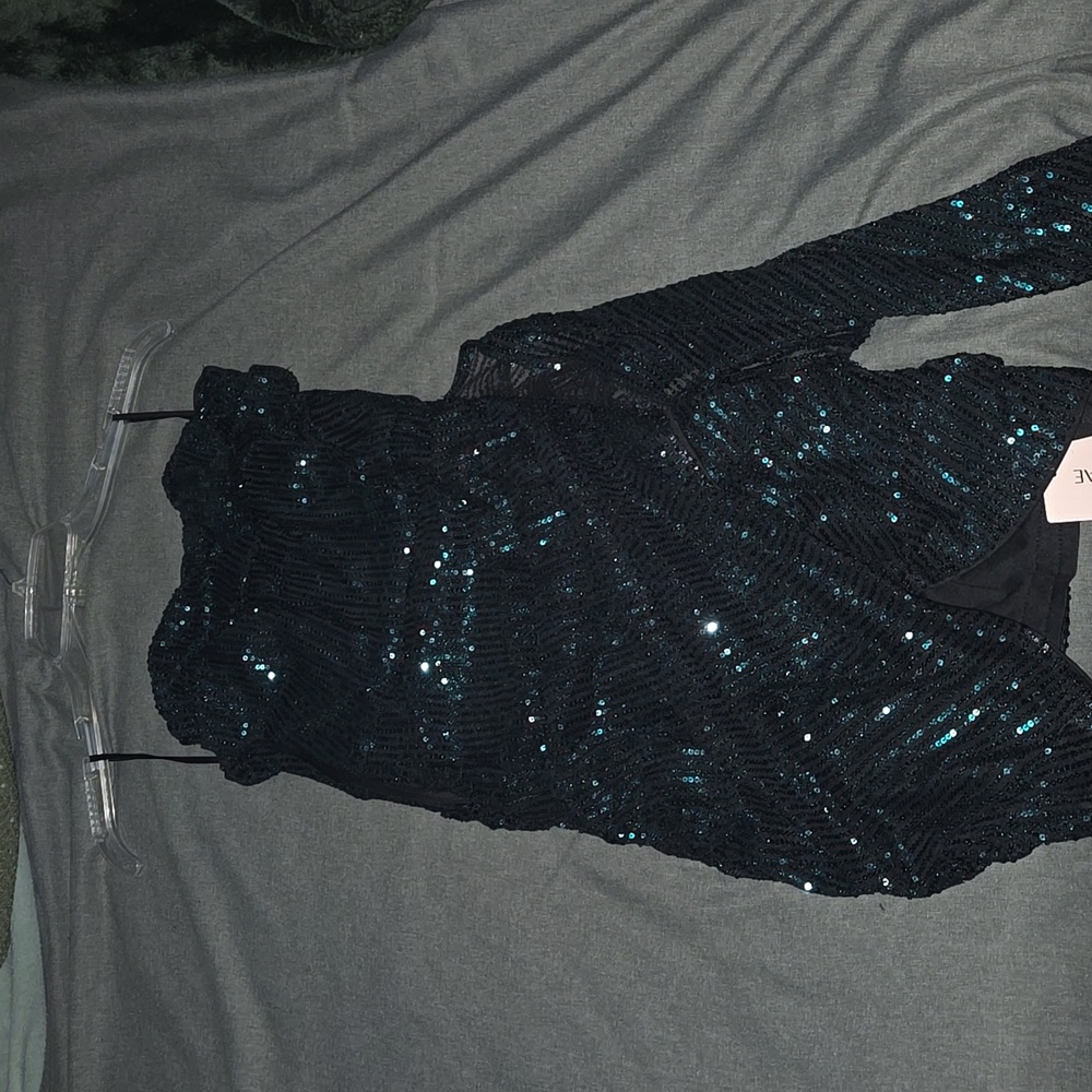 SHEINBAE Sparkly Green Sequin Mini Dress